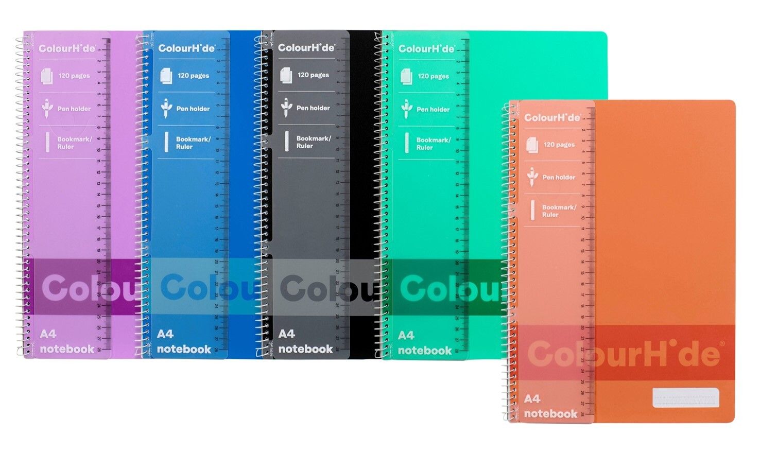 NOTEBOOK COLOURHIDE A4 ASST 120PG