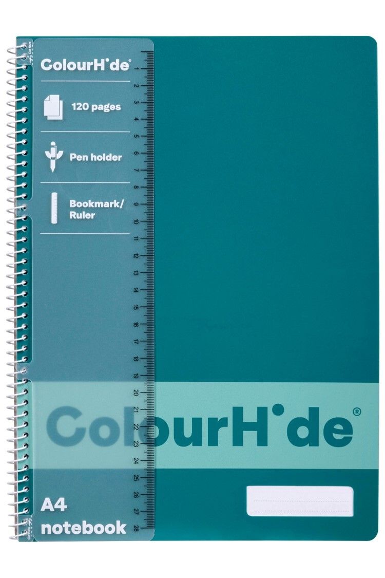 NOTEBOOK COLOURHIDE A4 TEAL GREEN 120PGPG