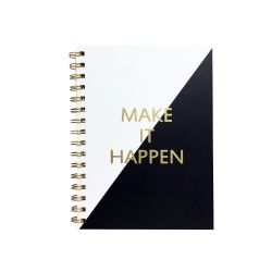 NOTEBOOK PROFILE A5 HARDCOVER SPIRAL MAKE IT HAPPEN 160PG NOTEBOOK PROFILE A5 HARDCOVER SPIRAL MAKE IT HAPPEN 160PG