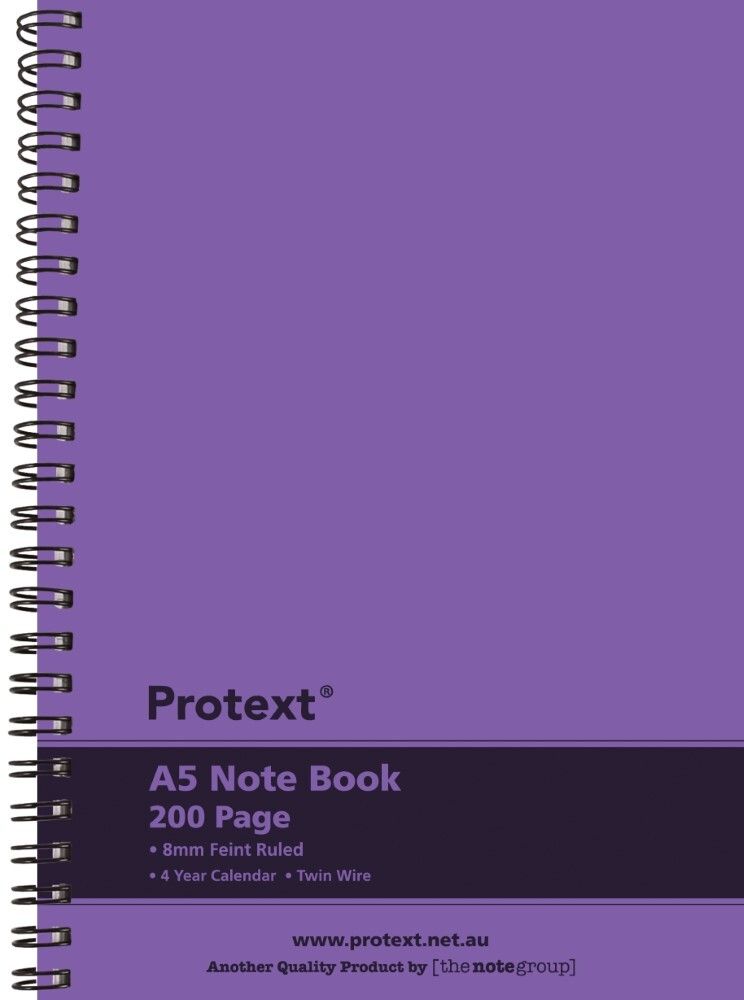 NOTEBOOK PROTEXT A5 PP TWIN WIRE 200PG PURPLE NOTEBOOK PROTEXT A5 PP TWIN WIRE 200PG PURPLE