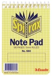 NOTEBOOK SPIRAX 560 112X77MM TOP OPENING 96PG