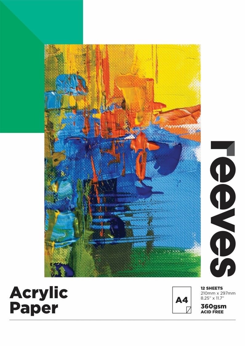 ACRYLIC PAPER PAD REEVES A4 360GSM 12SHT