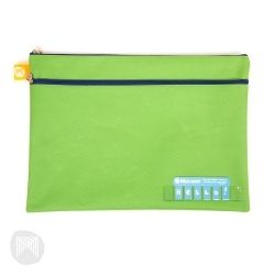 PENCIL CASE MICADOR 375X264MM NAME TWIN ZIP GREEN