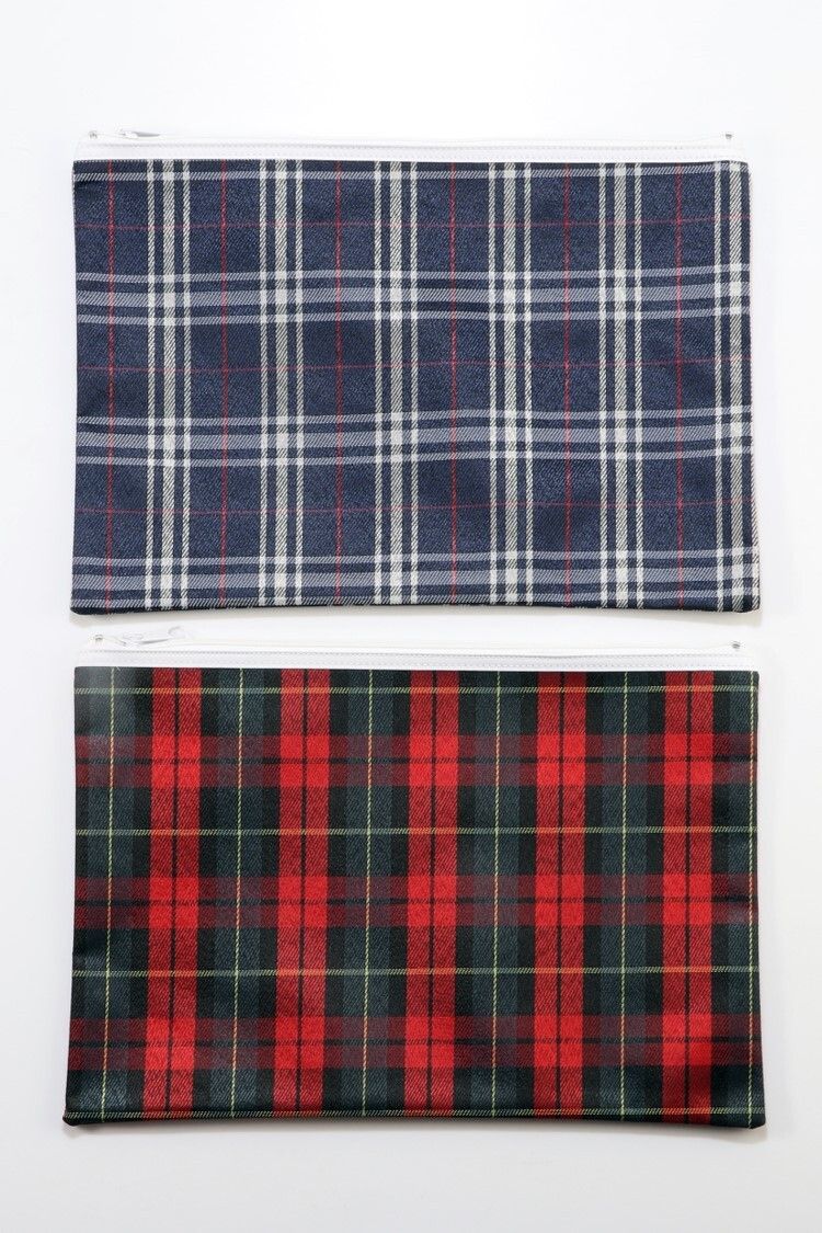 PENCIL CASE GNS 36X25.5CM TARTAN ASSORTED