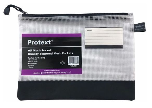 MESH POUCH PROTEXT A5 WITH ASST ZIPPER + NAME CARD HOLDER MESH POUCH PROTEXT A5 WITH ASST ZIPPER + NAME CARD HOLDER
