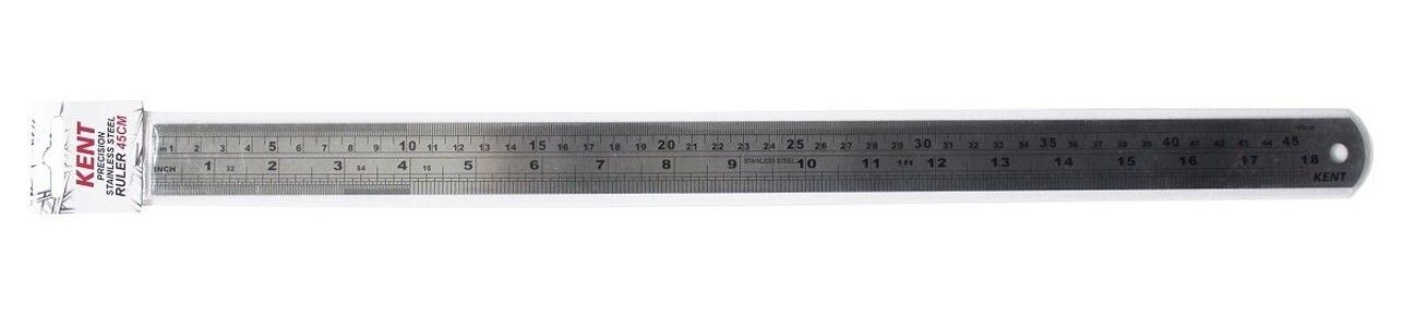 STEEL RULER KENT 45CM IMPERIAL & METRIC