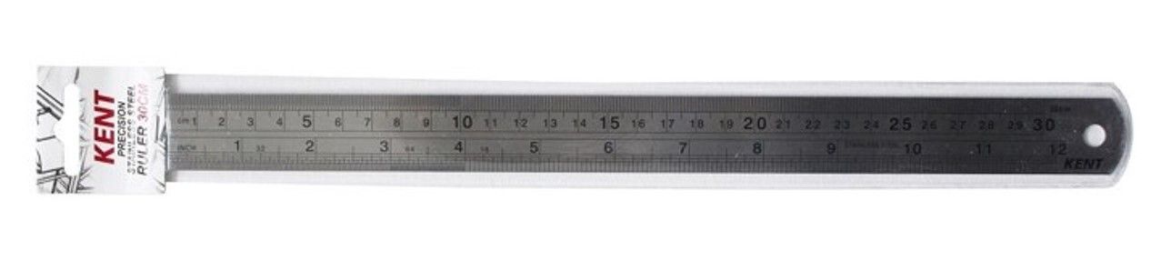 STEEL RULER KENT 30CM IMPERIAL & METRIC