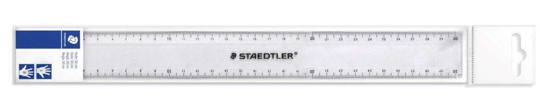 RULER STAEDTLER 30CM CLEAR PLASTIC