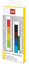 RULER LEGO 15-30CM W/BUILDABLE BRICKS WHITE