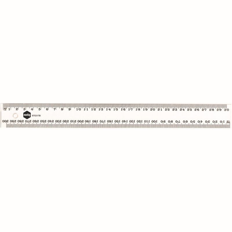 SP- RULER MARBIG 30CM PLASTIC