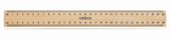 RULER CELCO 30CM WOODEN METAL EDGE
