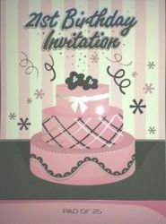 SP- PAD INVITATION OZCORP A5 21ST SWEET PINK CAKE