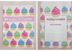 PAD INVITATION HOT PINK CUPCAKE
