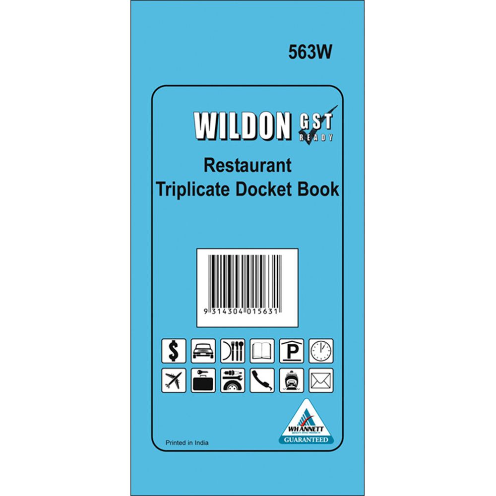SP- DOCKET BOOK WILDON 210X102MM RESTAURANT TRIPLICATE SP- DOCKET BOOK WILDON 210X102MM RESTAURANT TRIPLICATE