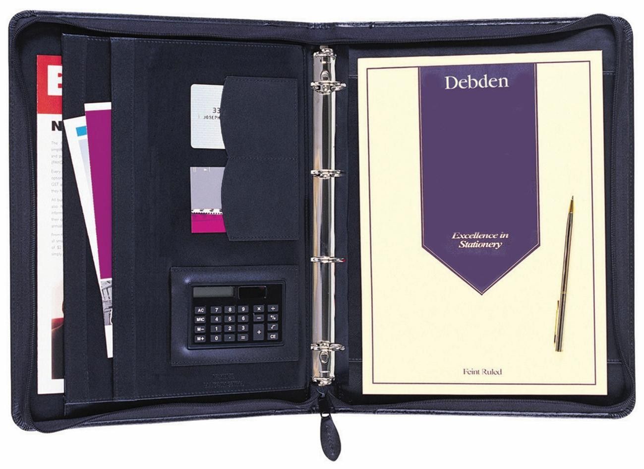 SP- COMPENDIUM COLLINS A4 4-RING ZIP AROUND BLACK