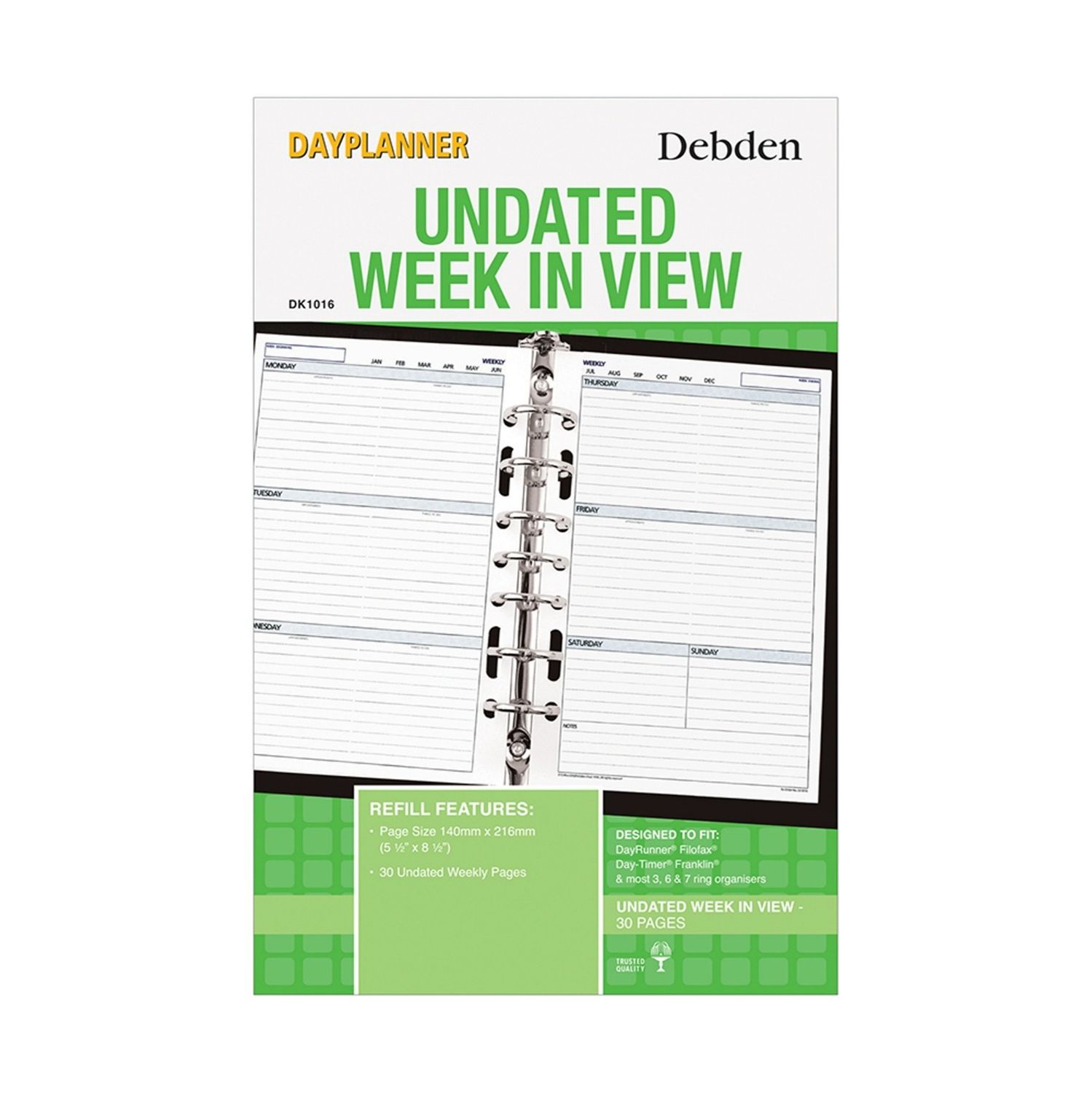 SP- DAYPLANNER REFILL DEBDEN UNDATED WTO DK1016