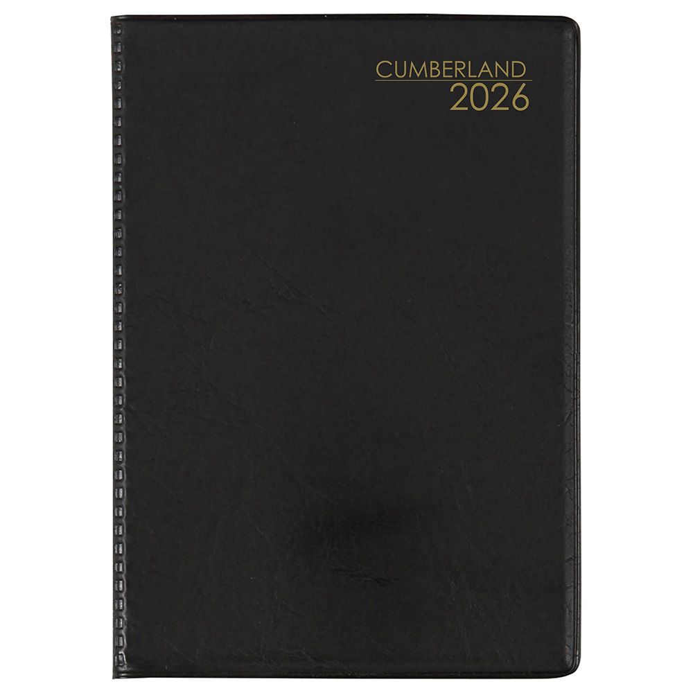 DIARY 2026 CUMBERLAND POCKET 77PBK A7 PVC WTV BLACK