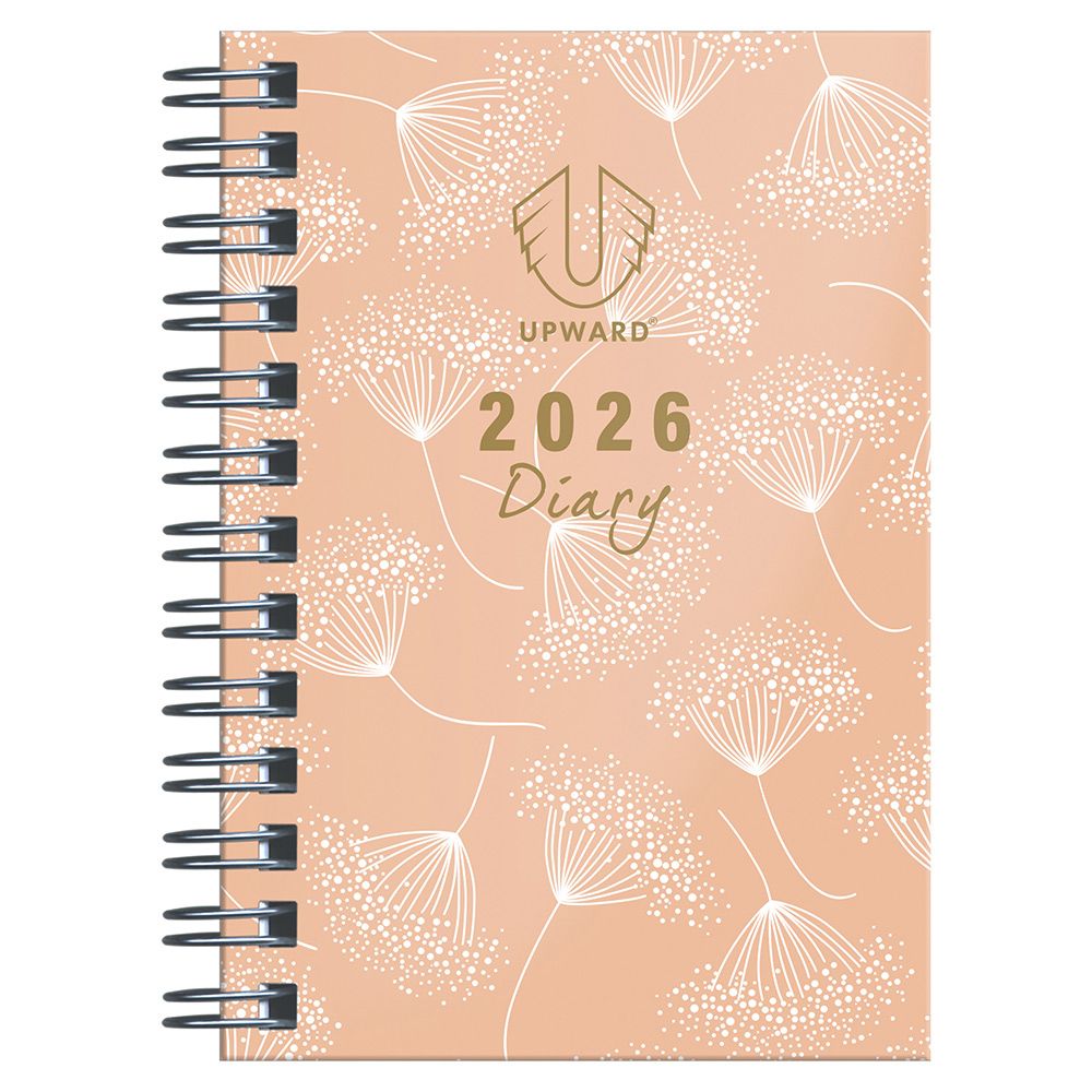 DIARY 2026 UPWARD FASHION A7 5436 H/C WIRE-O WTV PEACH FUZZ DIARY 2026 UPWARD FASHION A7 5436 H/C WIRE-O WTV PEACH FUZZ