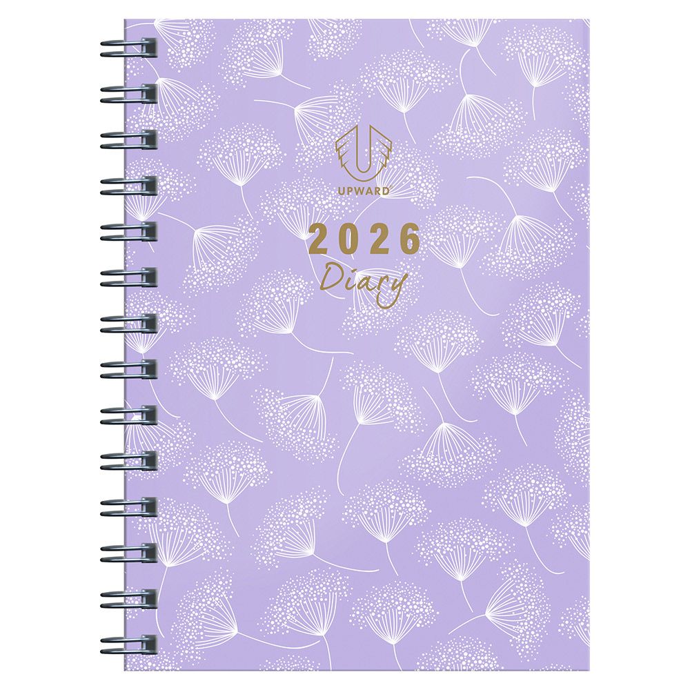 DIARY 2026 UPWARD FASHION B6 3436 H/C WIRE-O WTV LAVENDER