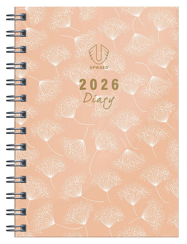 DIARY 2026 UPWARD FASHION B6 3436 H/C WIRE-O WTV PEACH FUZZ DIARY 2026 UPWARD FASHION B6 3436 H/C WIRE-O WTV PEACH FUZZ