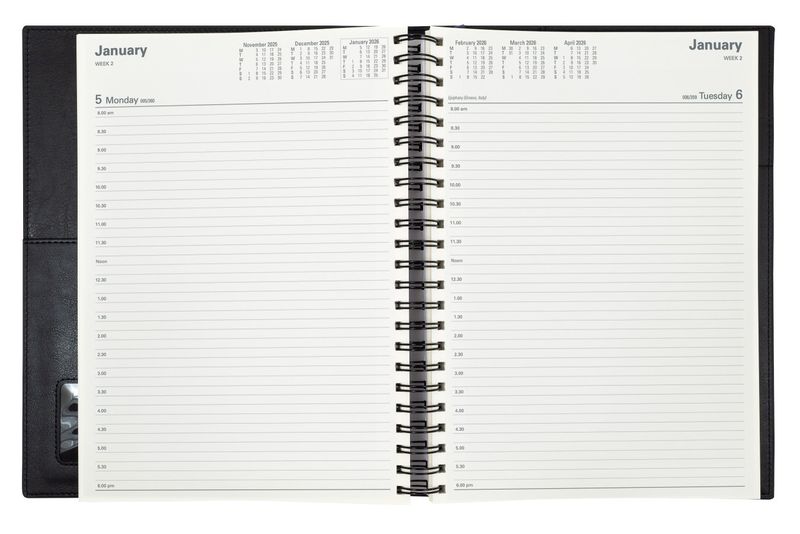DIARY FINANCIAL YEAR 25-26 VANESSA A4 145 V99 DTP BLACK