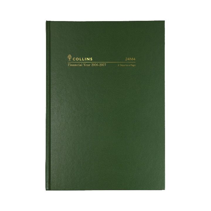 DIARY FINANCIAL YEAR 26-27 COLLINS A4 24M4 P40 2DTP GREEN