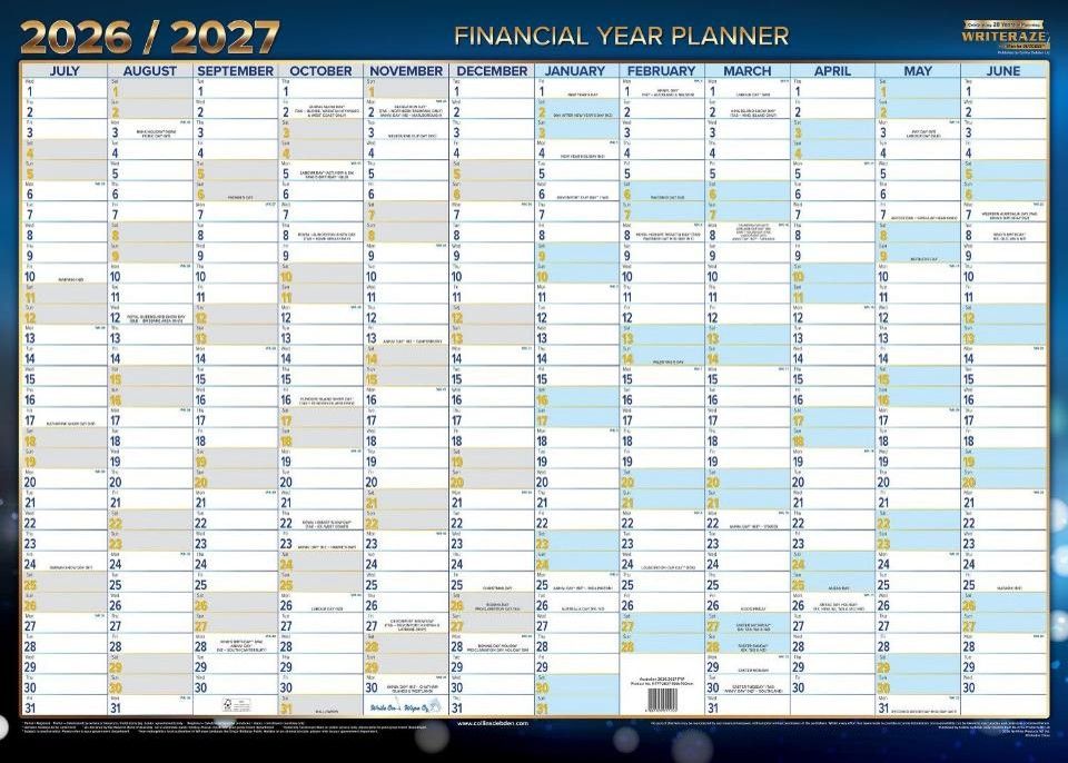 WALL PLANNER FINANCIAL YEAR 26-27 WRITERAZE 500X700 QC2 WALL PLANNER FINANCIAL YEAR 26-27 WRITERAZE 500X700 QC2
