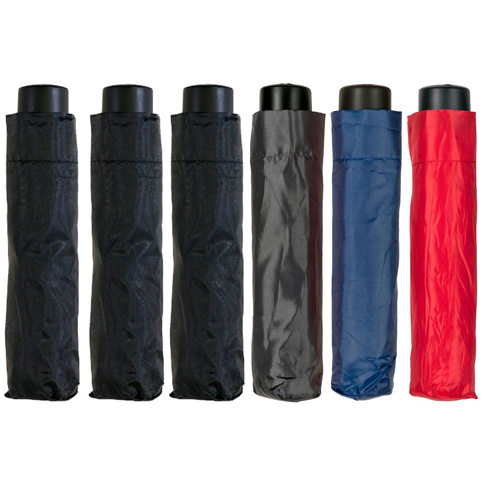 UMBRELLA BRELLERZ FOLDING 3 BLACK AND 3 COLOURS