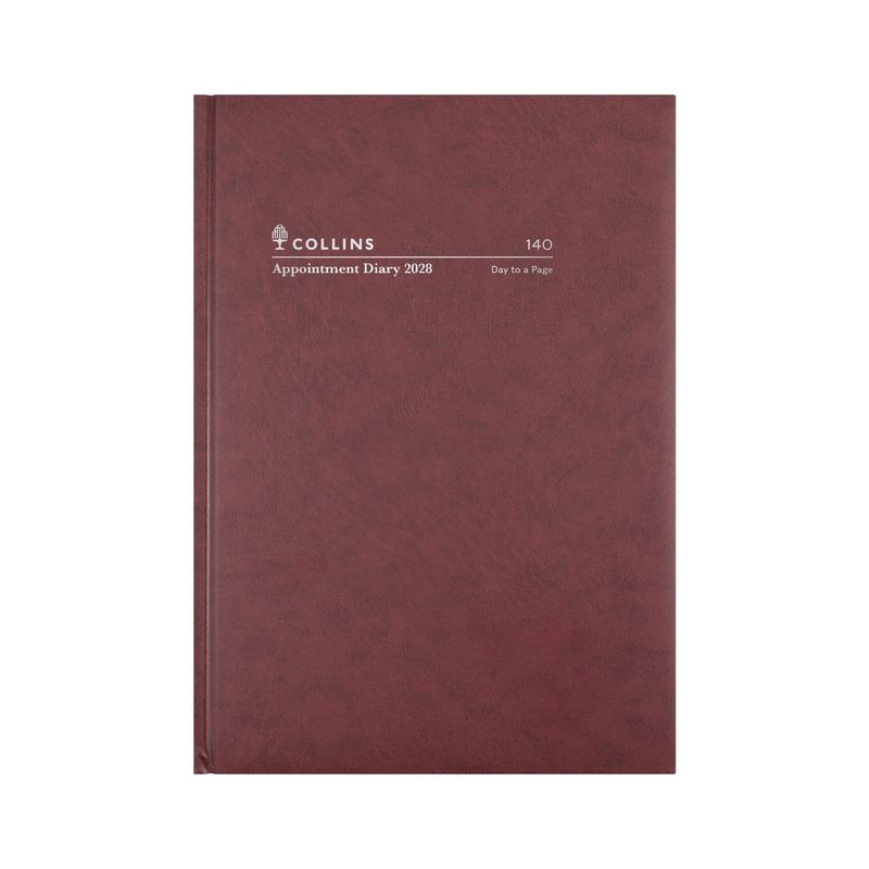 DIARY 2028 COLLINS  A4 140.P78-28 EARLY EDITION APPOINTMENT DTP BURGUNDY