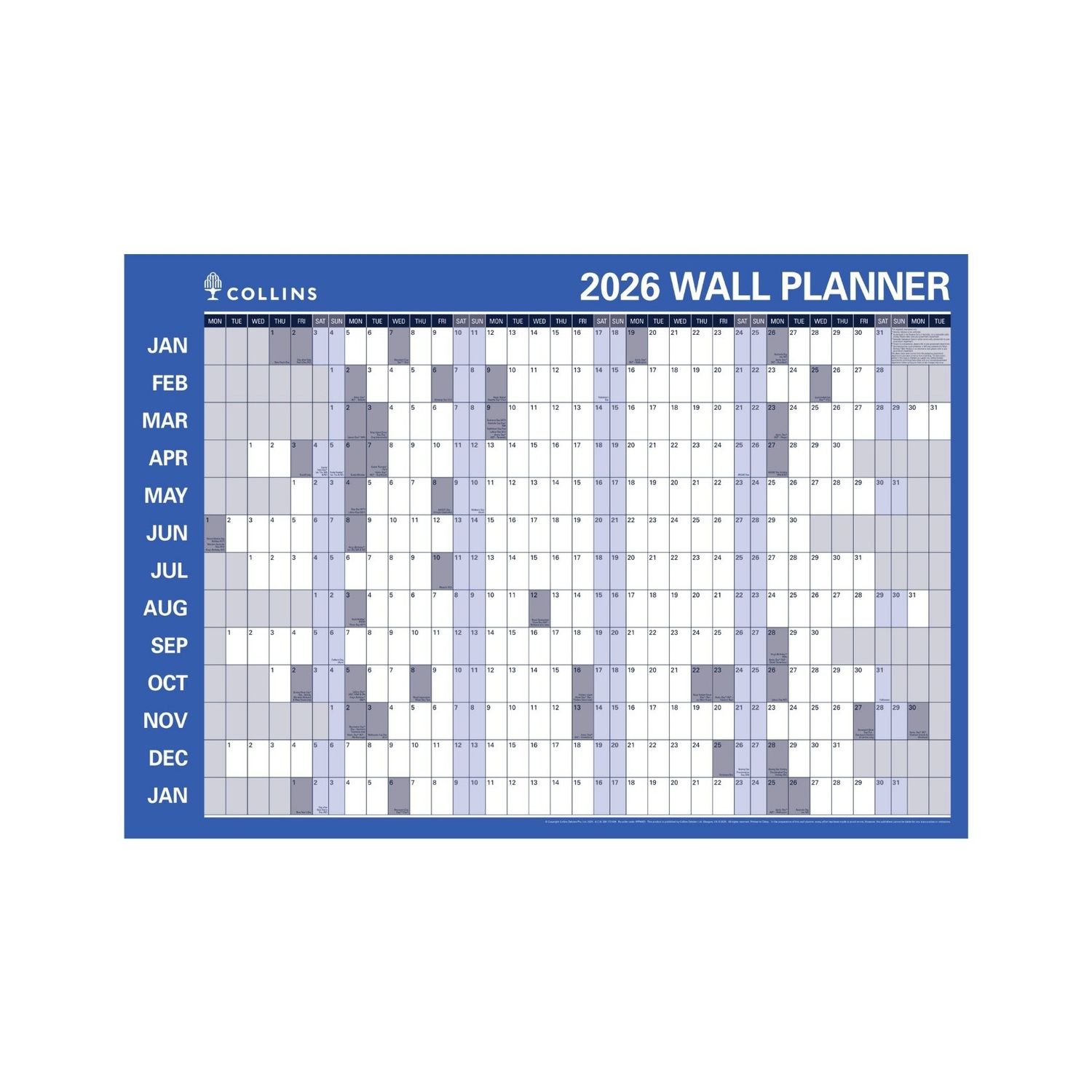 PLANNER 2026 COLLINS 686X990MM WP900D LAMINATED ROLL UP DISP15 PLANNER 2026 COLLINS 686X990MM WP900D LAMINATED ROLL UP DISP15