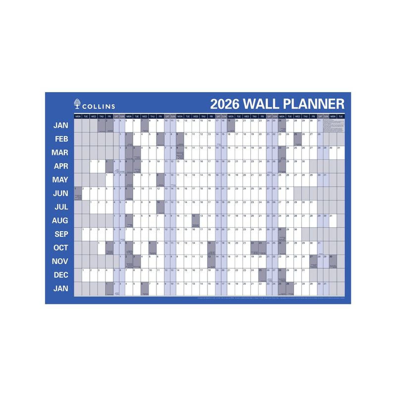 PLANNER 2026 COLLINS 686X990MM WP900D LAMINATED ROLL UP DISP15