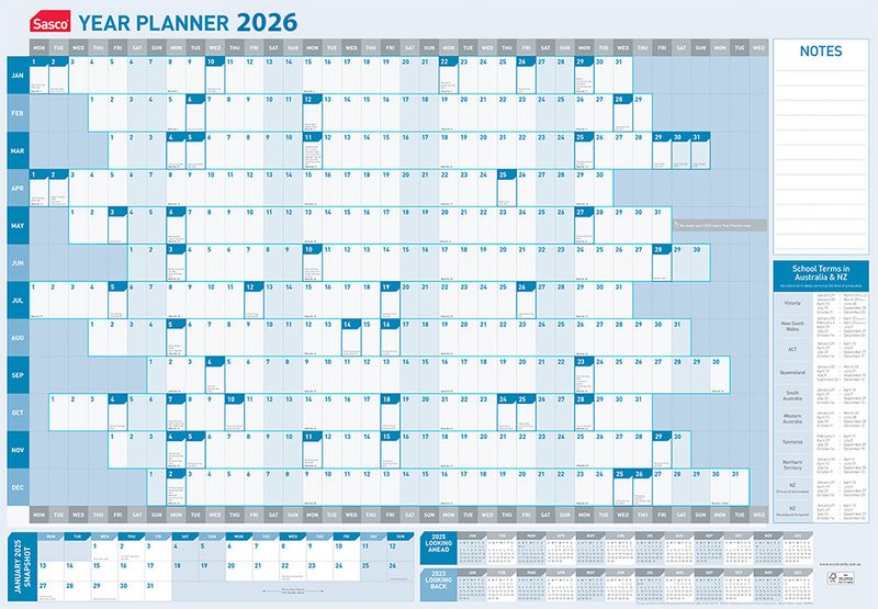 PLANNER 2026 SASCO 610X870MM STANDARD YTV