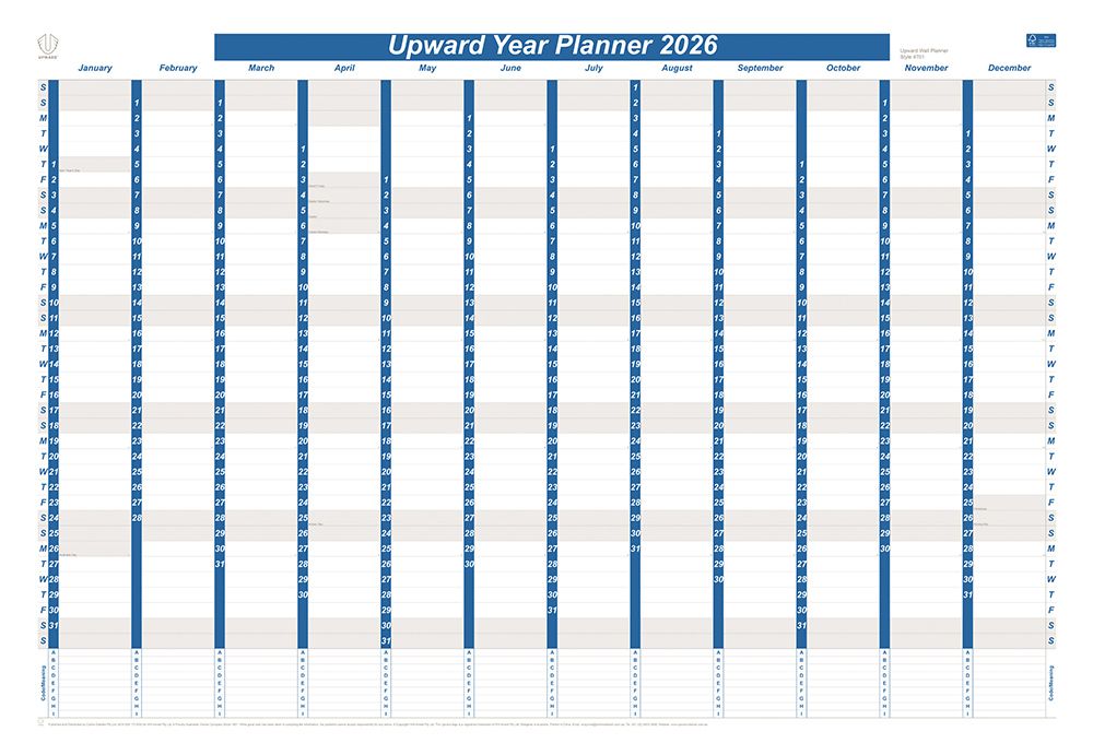 PLANNER 2026 UPWARD 1005X685MM PAPER