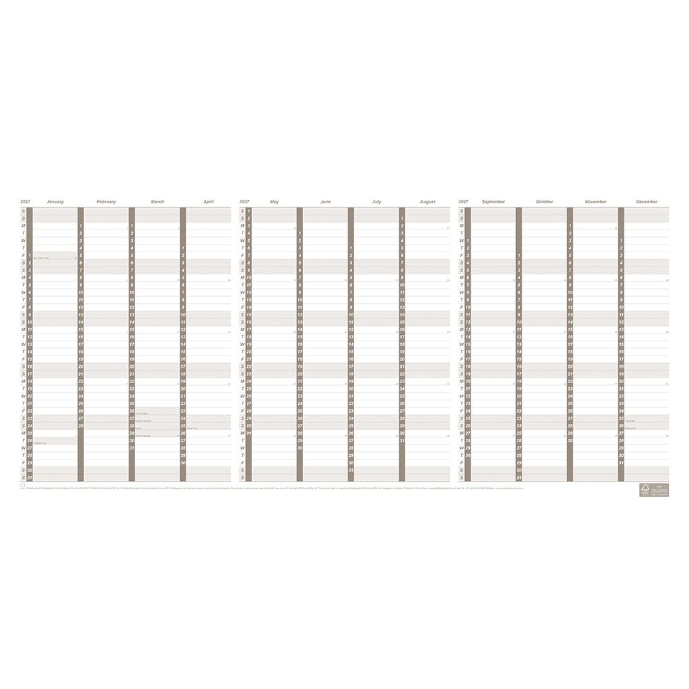 PLANNER 2026 UPWARD A4 FOLD OUT PAPER