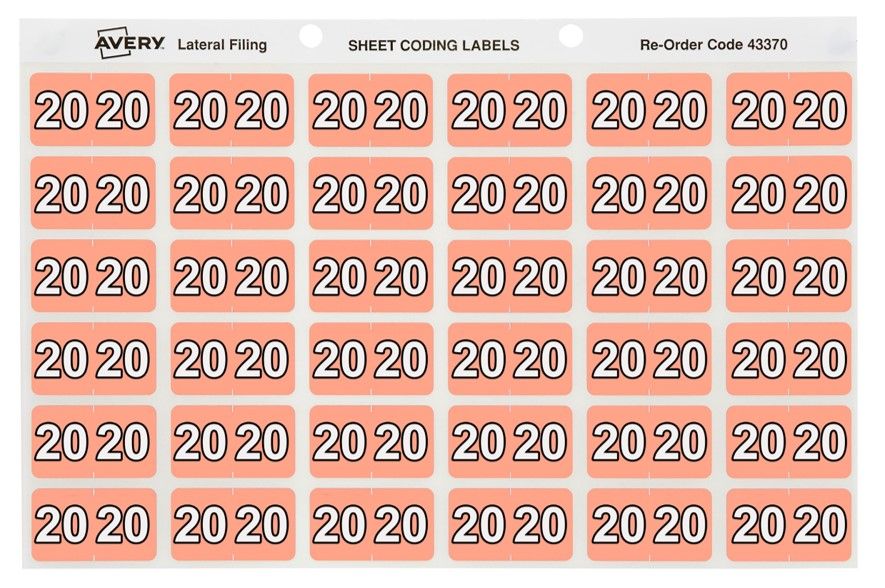 SP- LABELS COLOUR CODING AVERY 25X38MM 20 SIDE TAB PINK PK180