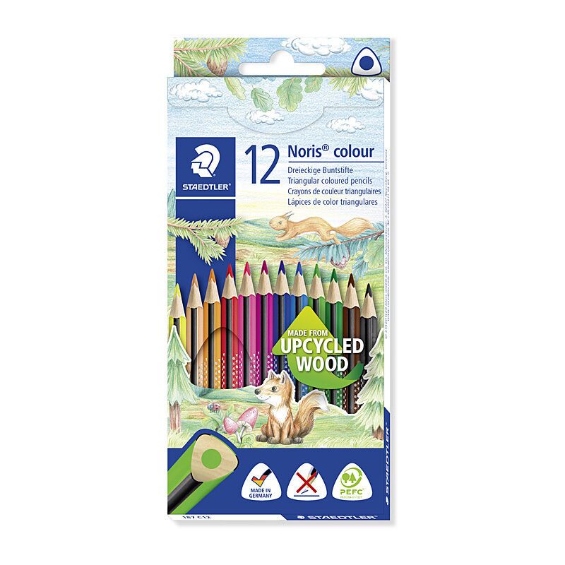 Staedtler Noris Colour Triangular Pencils - Box of 12 - Assorted Colours