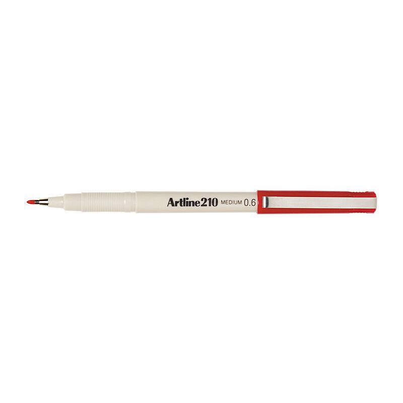 Artline 210 Fineliner Pen 0.6mm Red Bx12
