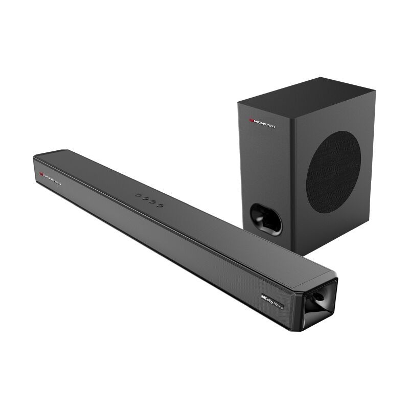 Monster 2.1.2 Channel Dolby Atmos 100-Watt Soundbar with Wireless Subwoofer