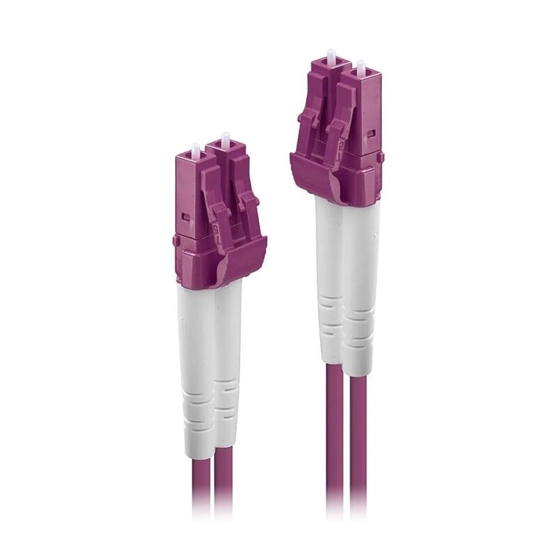 Lindy 15m Fibre Optic Cable LC-LC 50/125um OM4 - Pink