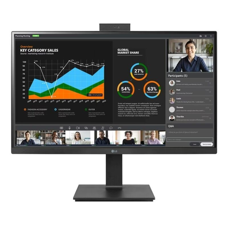 LG 27'' 27BQ75QC-B QHD IPS LED Monitor - 2560x1440 (16:9) / 5ms / 75Hz