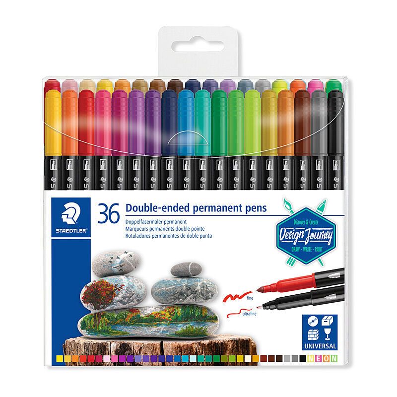 Staedtler Double-Ended 0.5mm & 3mm Permanent Pens - Assorted Colours