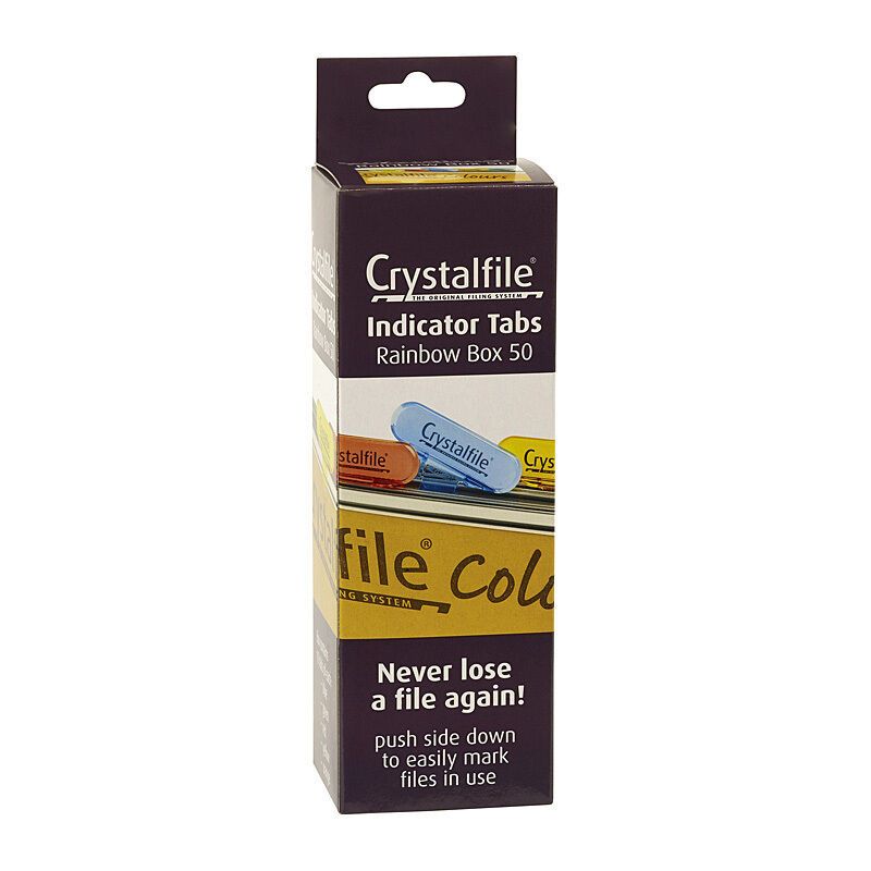 Crystalfile Rainbow Tabs Pk50