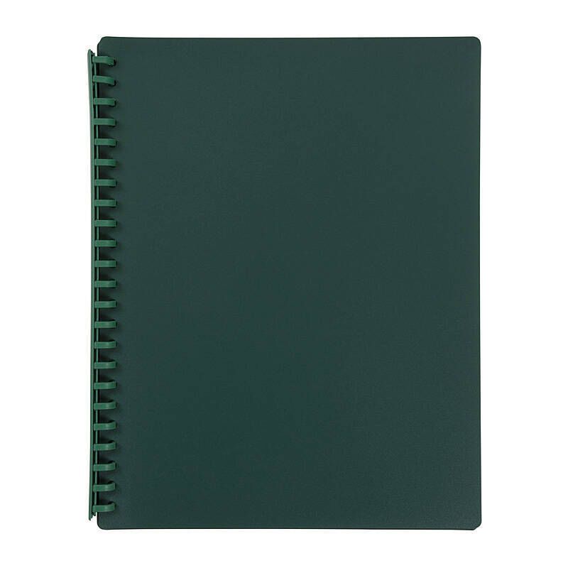 Marbig Refillable Display Book 20 Pocket Dark Grn