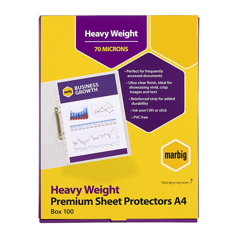 Marbig Sheet Protectors Heavyweight A4 Pk100