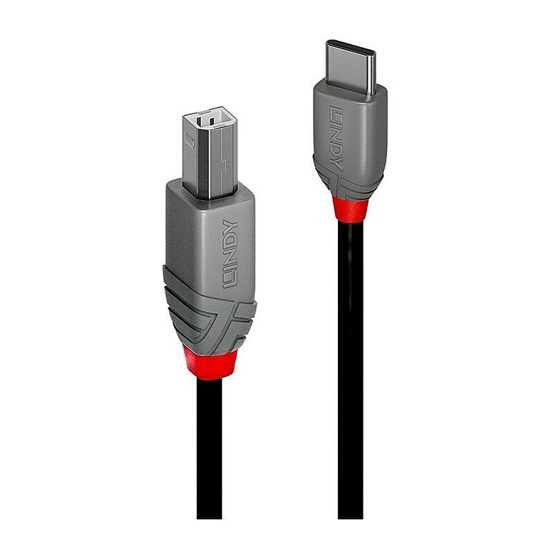 Lindy 3m USB 2.0 Type C To B Cable, Anthra Line