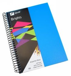 VISUAL ART DIARY QUILL A5 BRIGHTS MARINE BLUE 60LF