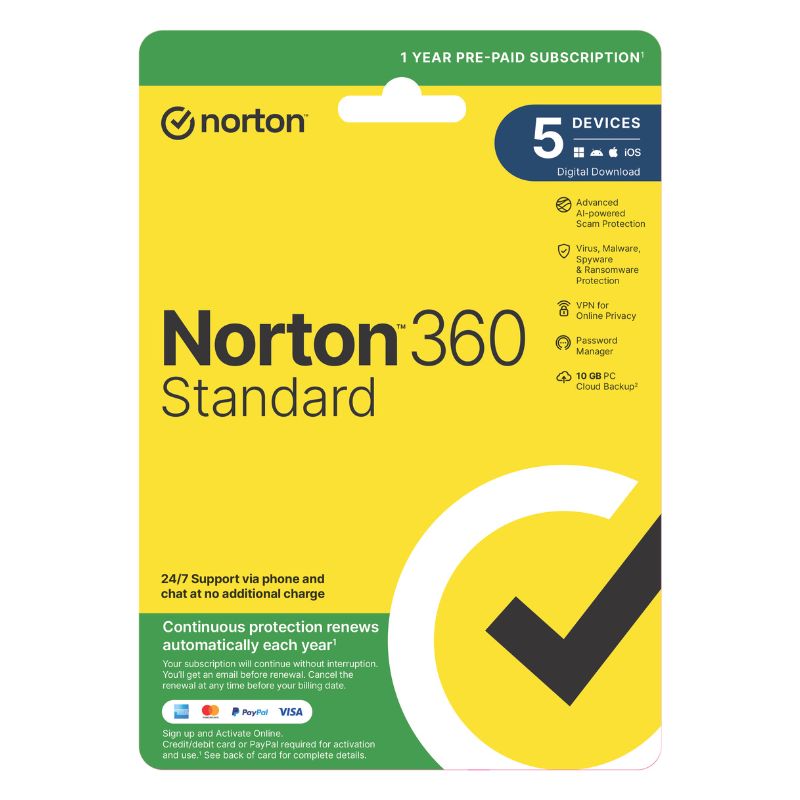 Norton 360 Standard 10G 1U5D1Y