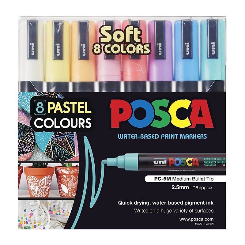 Posca PC-5M Med Blt Asst Pk8