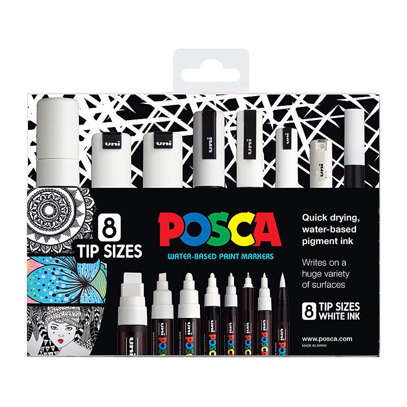 Posca One Ea Tip Size Wht Pk8