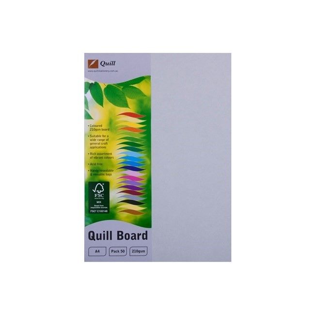 CARDBOARD QUILL A4 210GSM GREY PK50